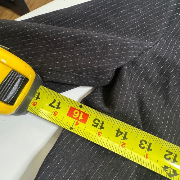 Energie Years Size 10 Black Pinstripe Blazer Jacket Silver Lined Club New York - Picture 9 of 9